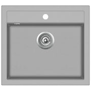 Lavello da cucina in granito vasca singola 56,5 x 51 cm grigio 02_0002324