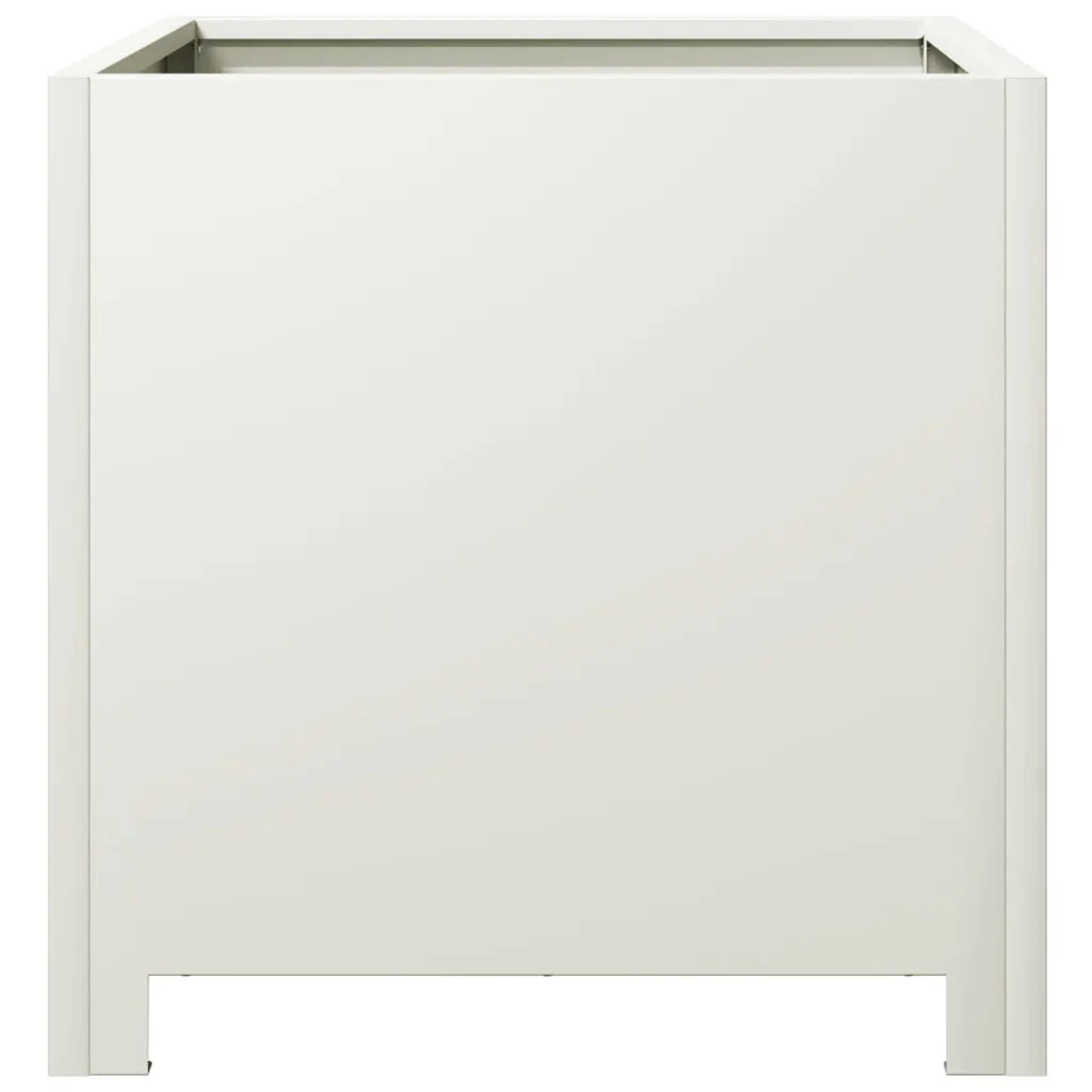 Fioriere da Giardino 2 pz Bianche 40x40x40 cm in Acciaio 851202