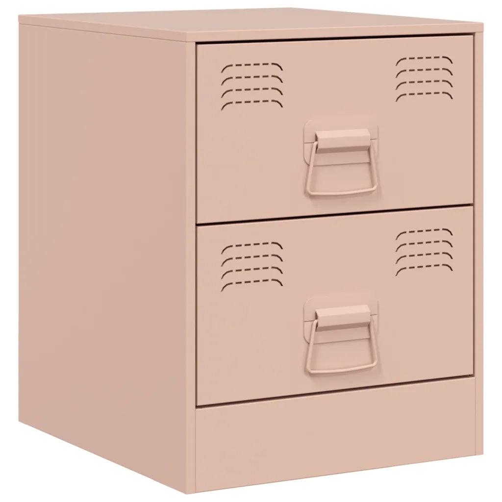 Comodino-Tavolino da notte Rosa 34,5x39x44 cm in Acciaio 491127
