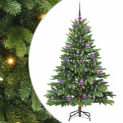 Albero di Natale | Decorazioni natalizie artificiale con 150 LED Verde 150 cm PE e PVC