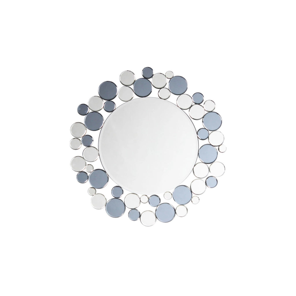 Specchio da parete Bubble tondo grigio e argento