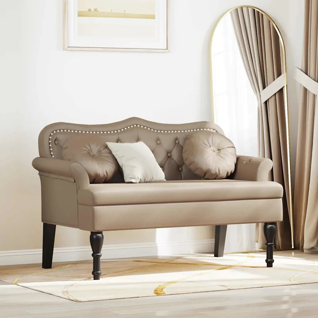 Panca Chesterfield con cuscino Cappuccino 120,5 x 65 x 75 cm
