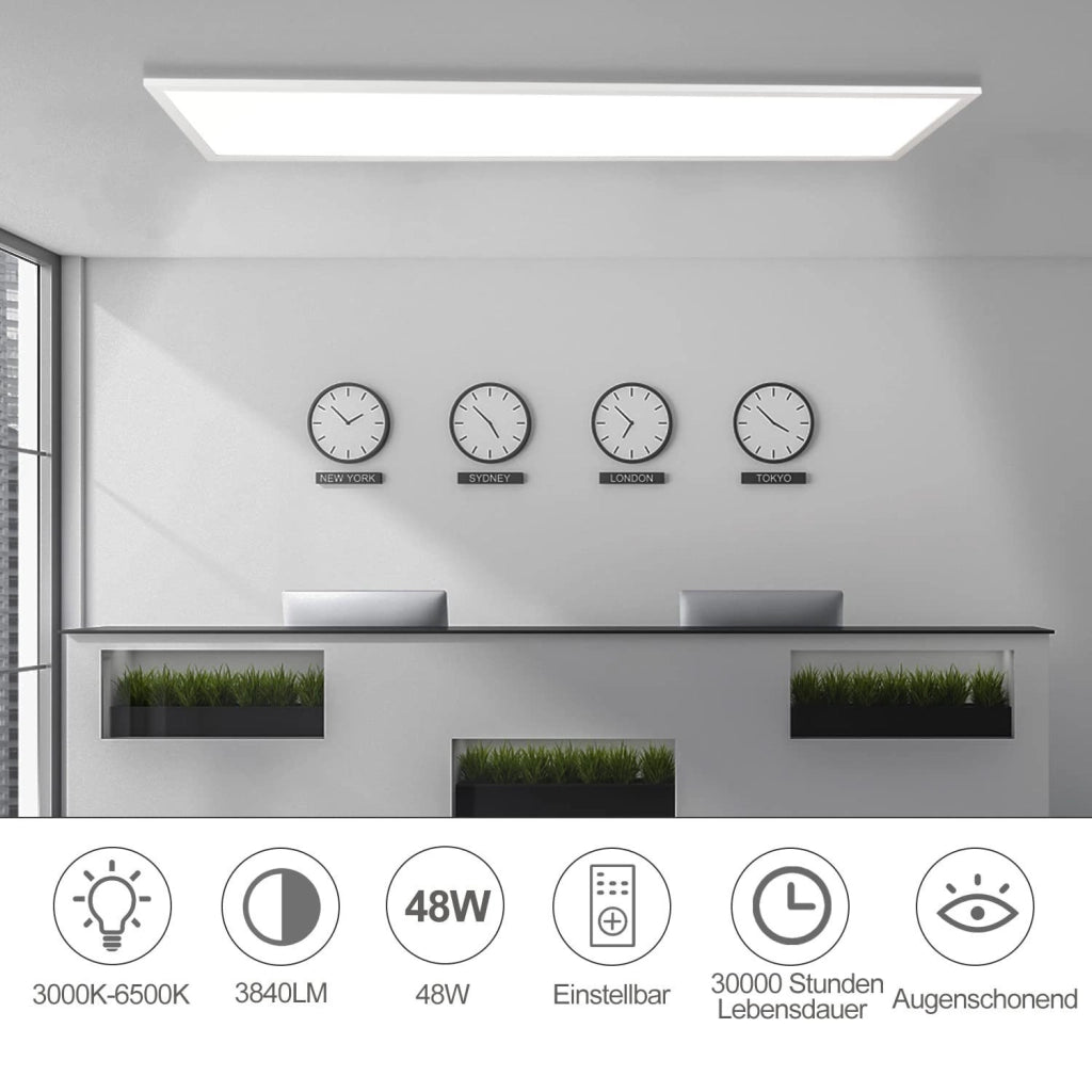 ZMH Lampada da soffitto LED di design da 120 cm con dimmer e telecomando per illuminazione interna