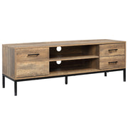 Mobile TV con cassetti e scaffale ¨C zephmum ¨C marrone nero 132x39x45.5 cm