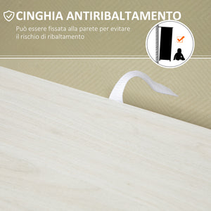 Mobile Bagno con 4 Cassetti e Armadietto 54x29x83 cm Maniglie Ritagliate in Legno Bianco