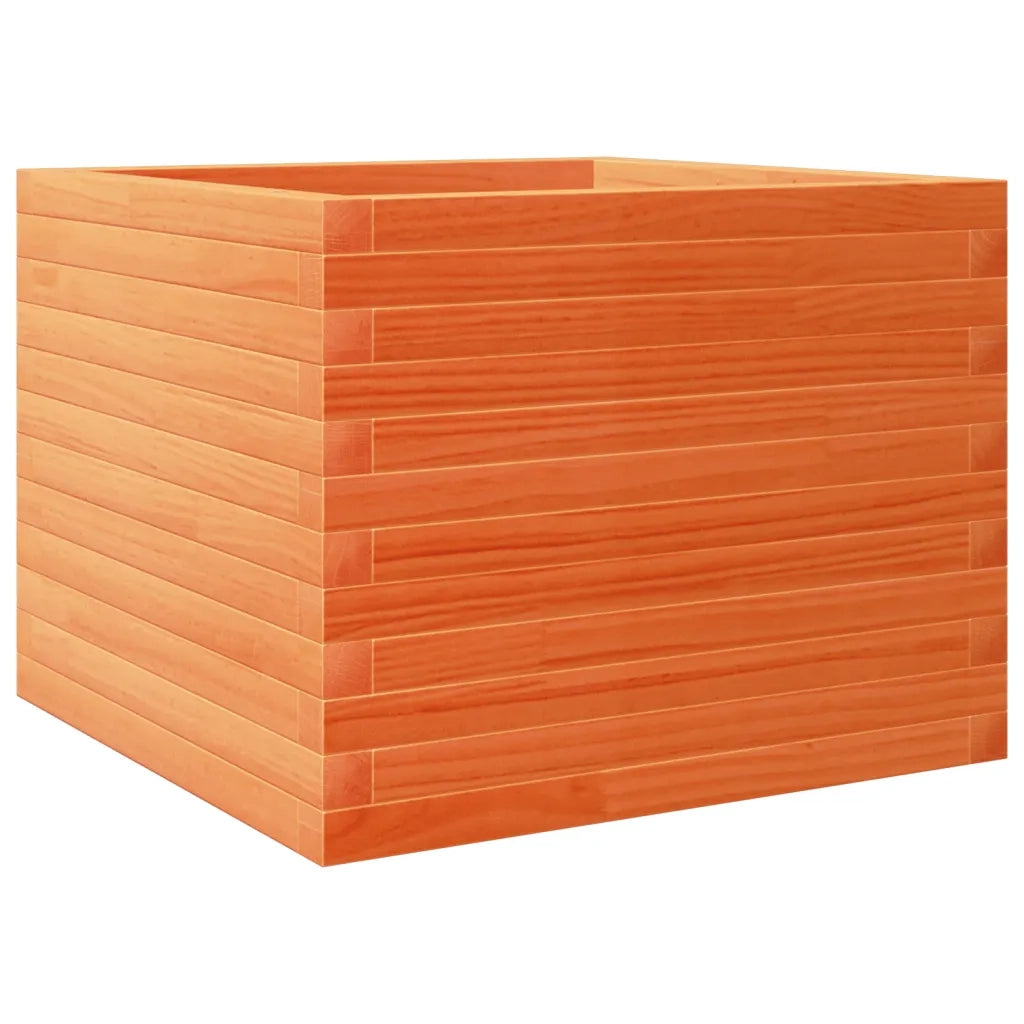 Fioriera Giardino-Vaso da Esterno-Contenitore per Piante Marrone Cera 60x60x45,5cm Legno Massello Pino