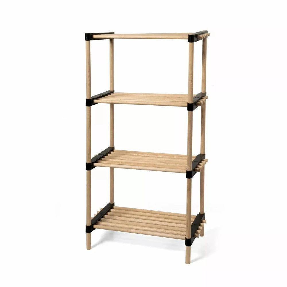 Trade Shop - Scaffale Multiuso In Legno Di Pino 2in1 Modulare Mensola Con 4 Ripiani 92x49x28 Cm -