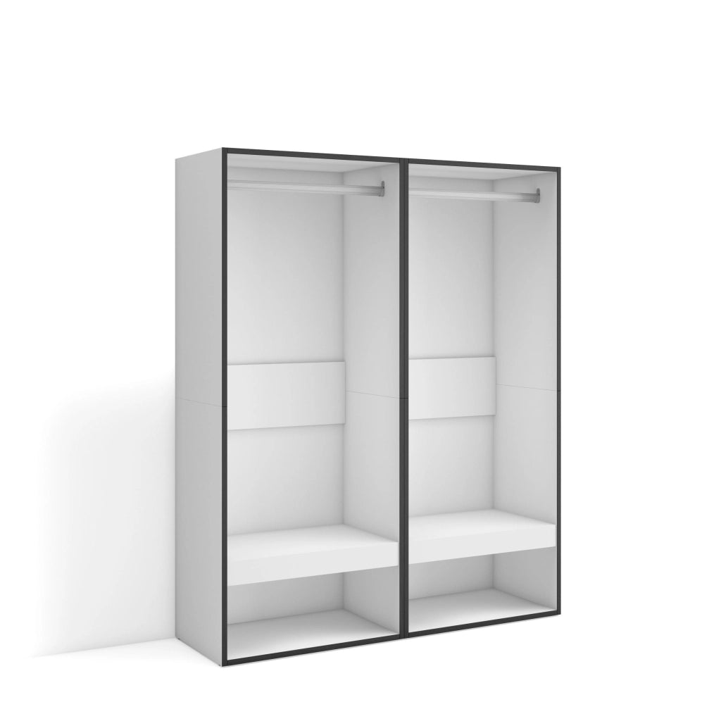 Armadio Aperto, 120x35x145cm, Camera da letto, Vestiti, scarpe, Bianco RF3484