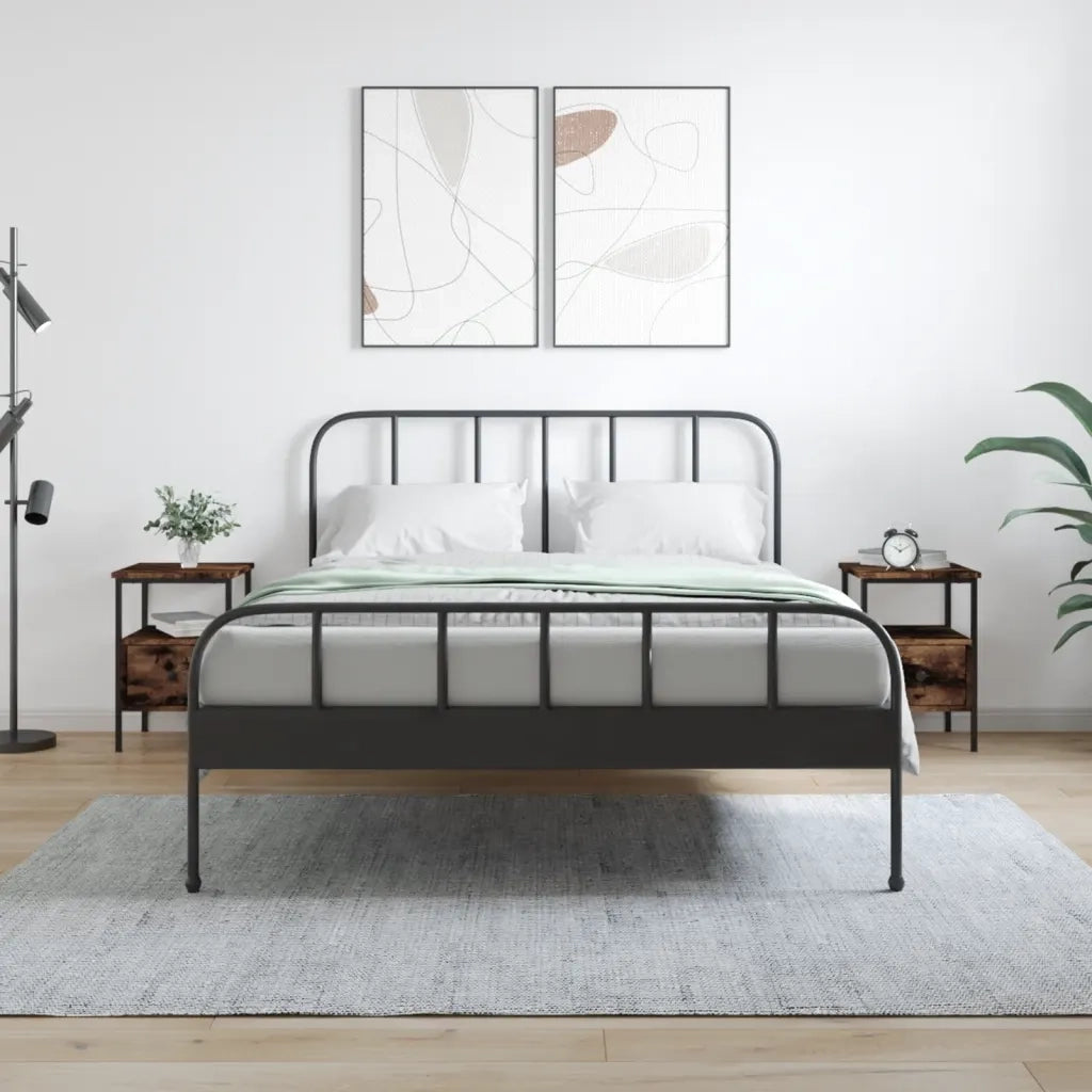 Comodini 2 pz-Set di 2 Tavolino da notte Rovere Fumo 34x36x50 cm in Legno Multistrato
