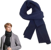 Sciarpa in Lana - Unisex - Lunga Sciarpa - Calda Sciarpa d'Inverno - Finitura Larga - Sciarpa di Lana - Inverno Caldo e Soffice - Sciarpa Uomo - Sciarpa Donna - Sciarpa Fine Tessuta - Sciarpa Classica - Blu - 185 X 30 Cm