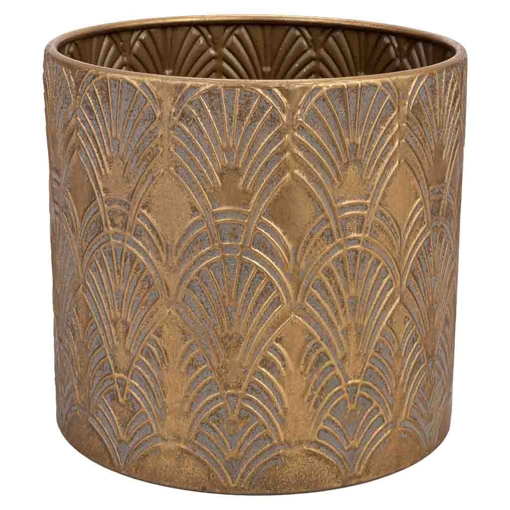 Fioriera in metallo dorato 26,5x26,5x75,5h cm