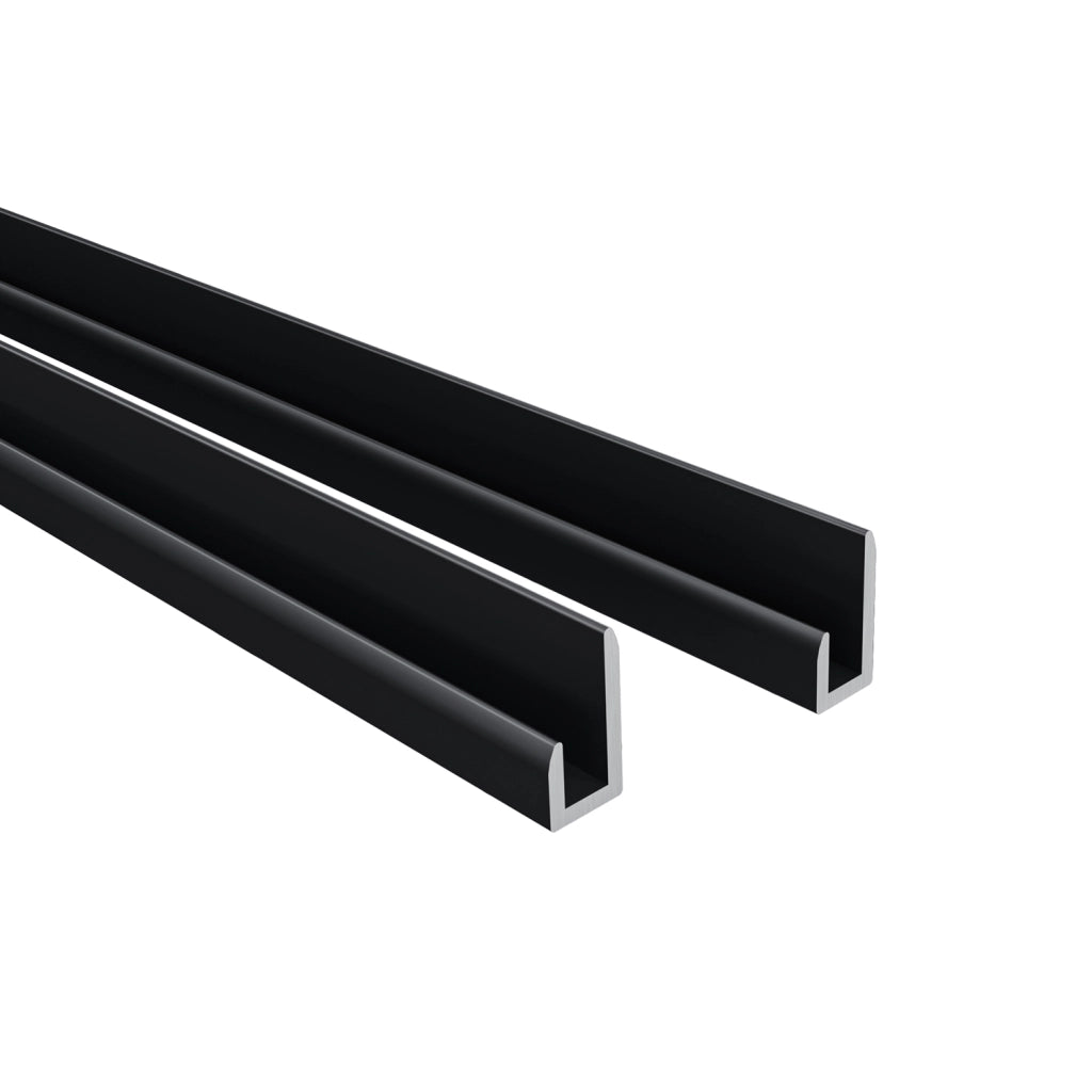 80x210 cm Pannello Doccia Realizzato in Alluminio Spessore 3mm con Profili Finitura Nero Opaco per Rivestimento Parete Bagno