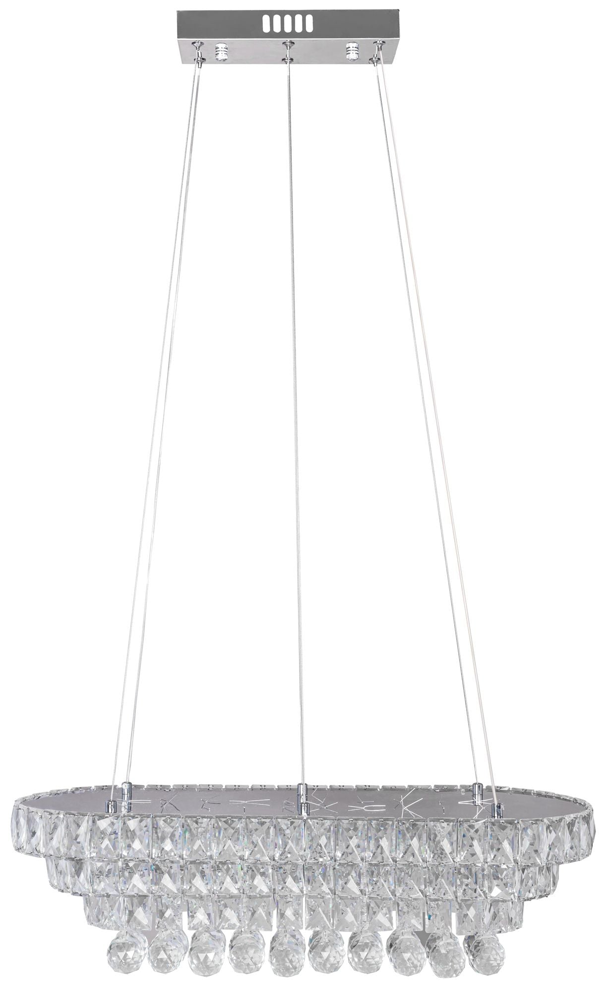 Lampada Da Soffitto Cristallo Led 102w Telecomando App417-cp