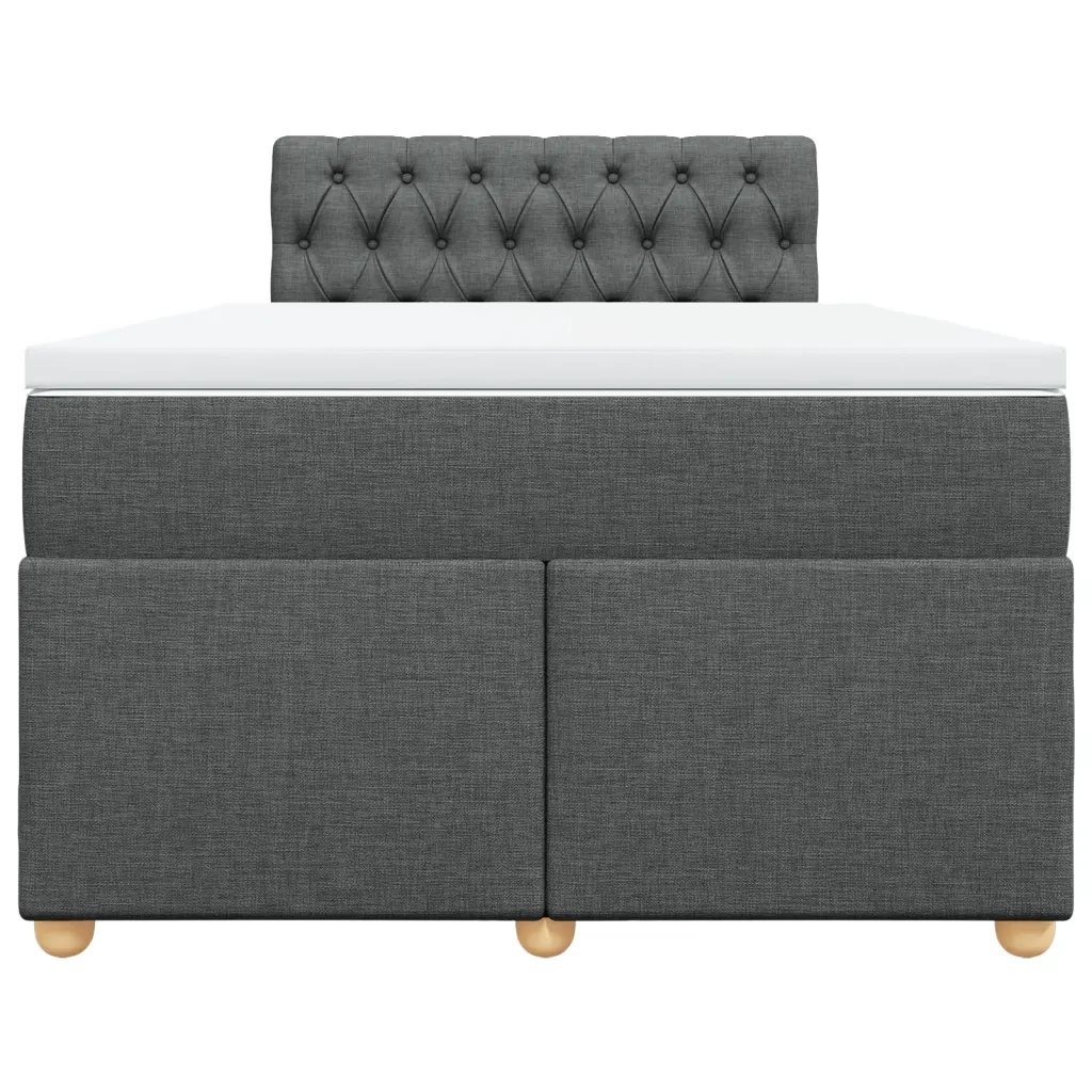 Giroletto a Molle con Materasso Grigio Scuro 120x200 cm Tessuto
