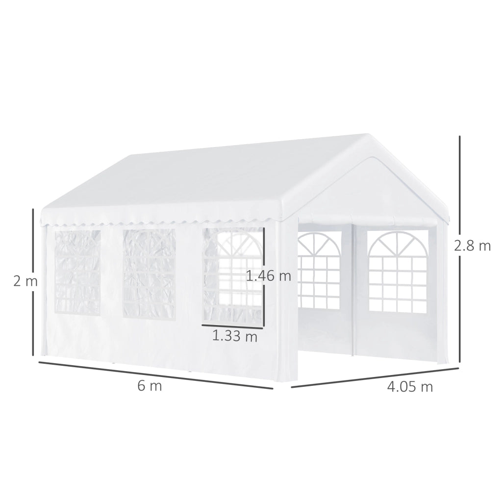 Tendostruttura per Feste Matrimonio in Acciaio Impermeabile Bianco 6x4x2.8m
