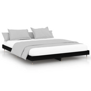 Letto matrimoniale | Letto per adulti | Giroletto Nero 200x200 cm in Legno Multistrato