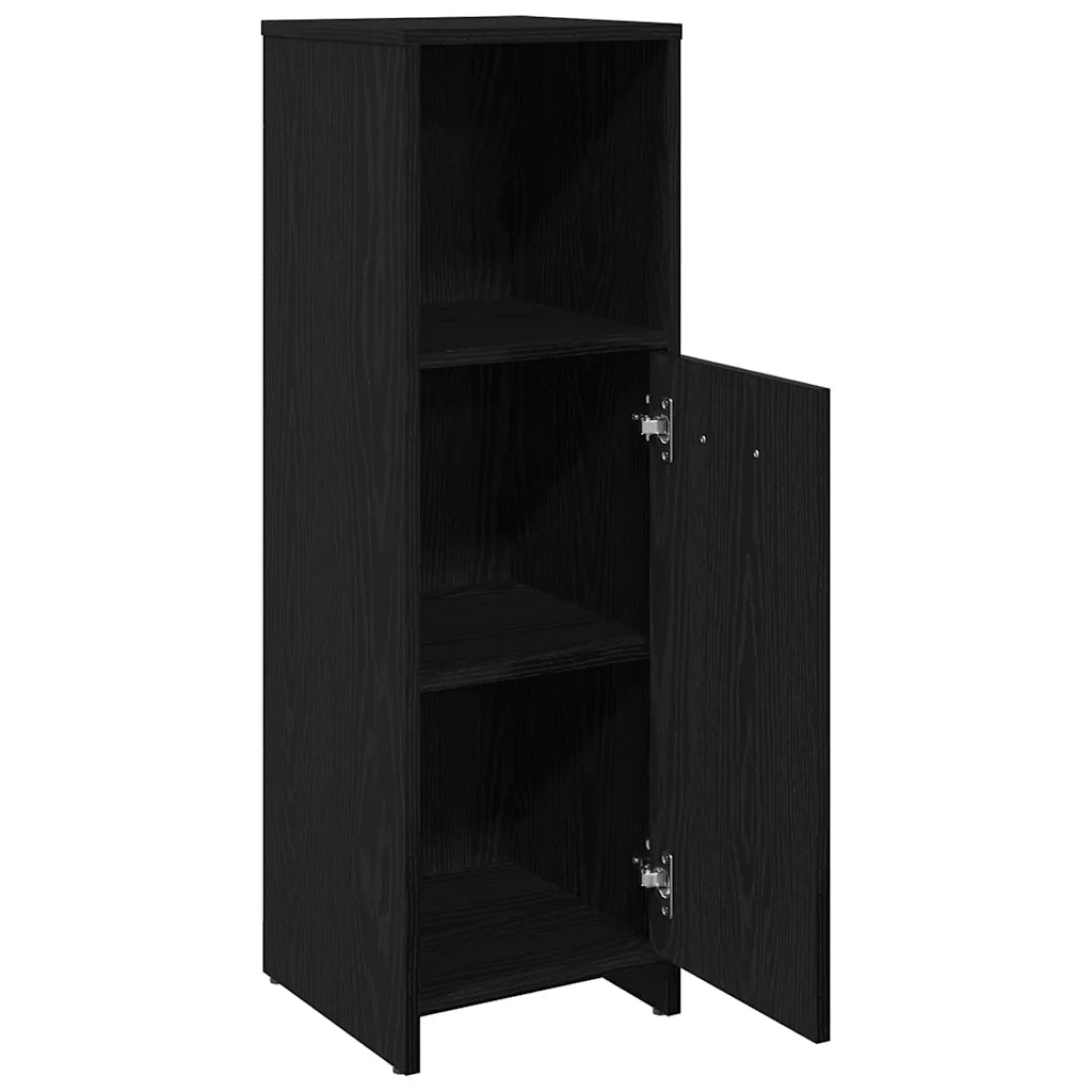 Mobiletto da bagno Rovere Nero 30x30x95 cm in Legno Multistrato 862497