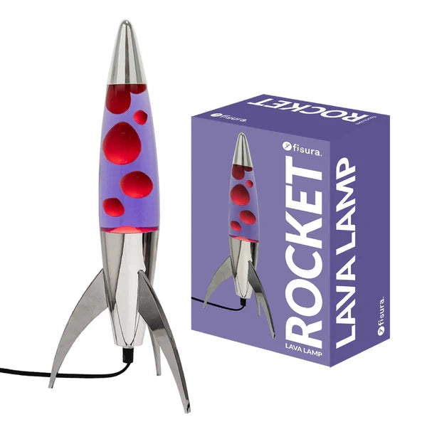 Lampada di lava a razzo rosso e viola