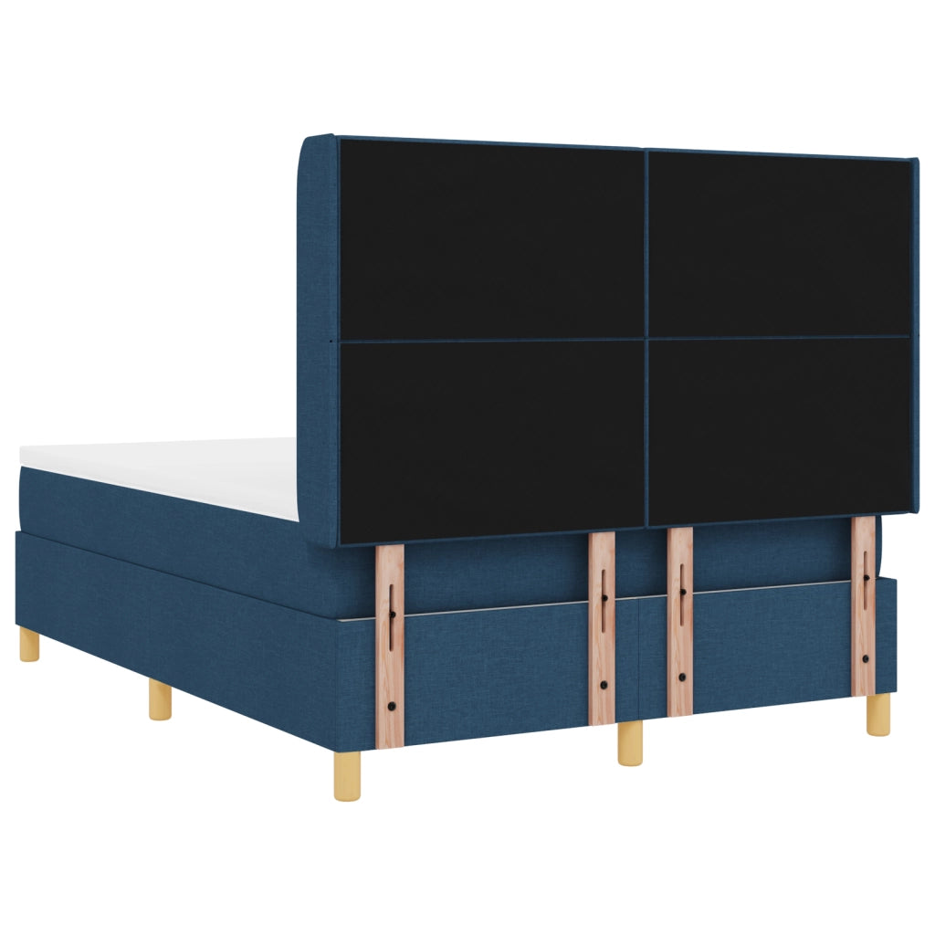 Letto Box Spring con Materasso e LED Blu 140x200 cm Tessuto
