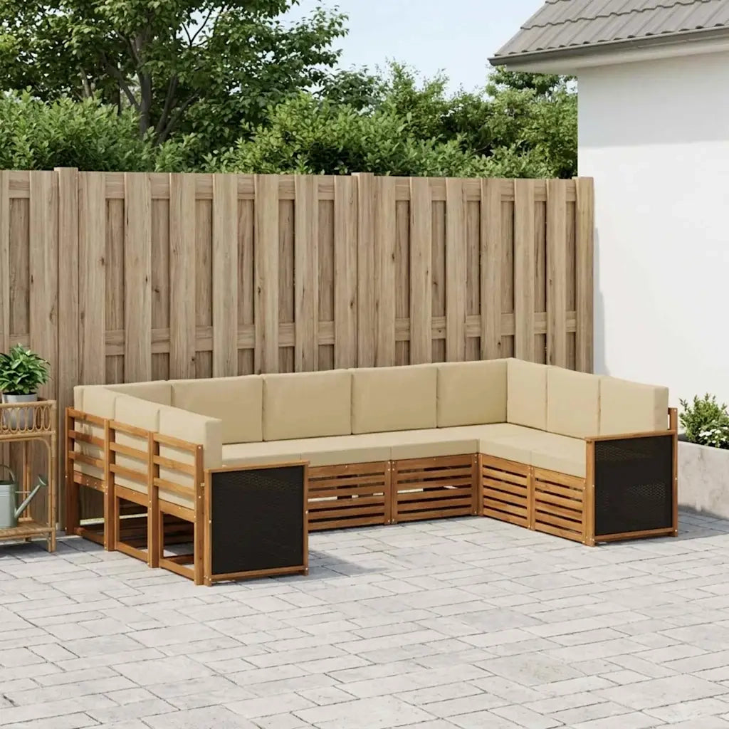 Set divano sezionale con cuscino 7 pcs Naturale 3384824
