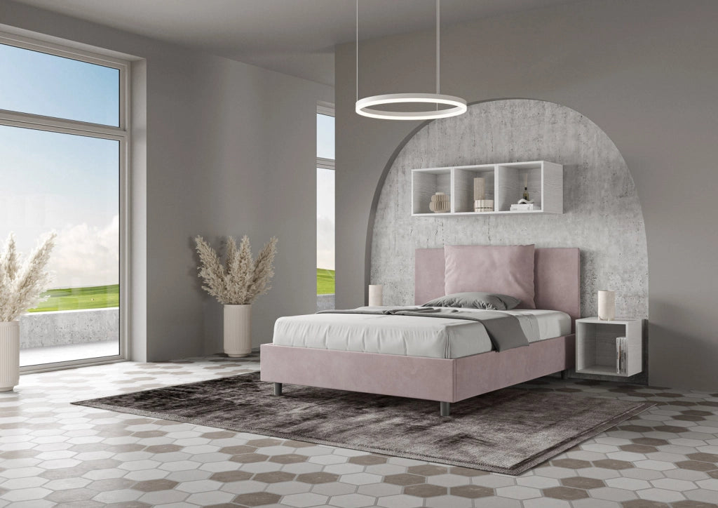 Letto Matrimoniale Francese 140x200 cm con Rete e Contenitore Antea Glicine