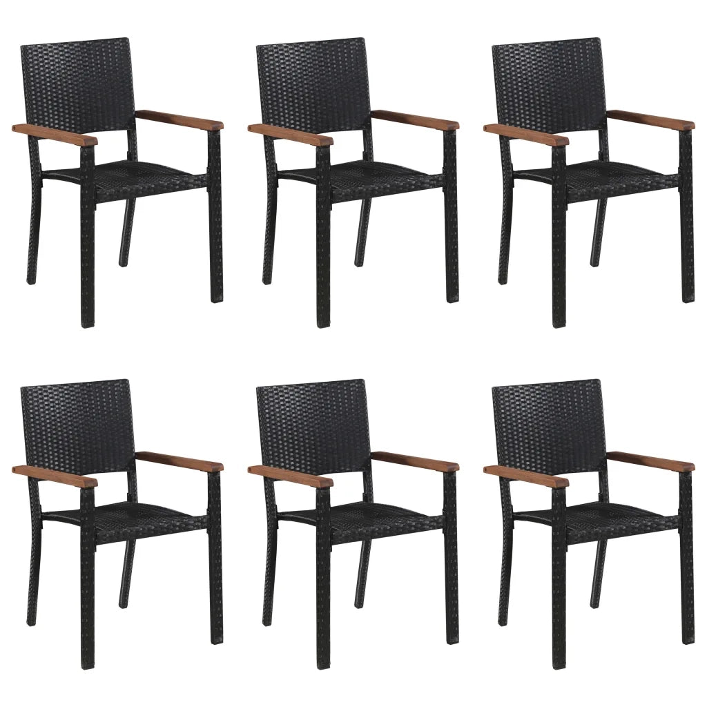 Set Mobili da Pranzo per Giardino 7 pz Nero 3067809