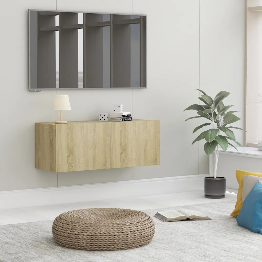 Mobile Porta TV Rovere Sonoma 80x30x30 cm in Legno Multistrato 801475