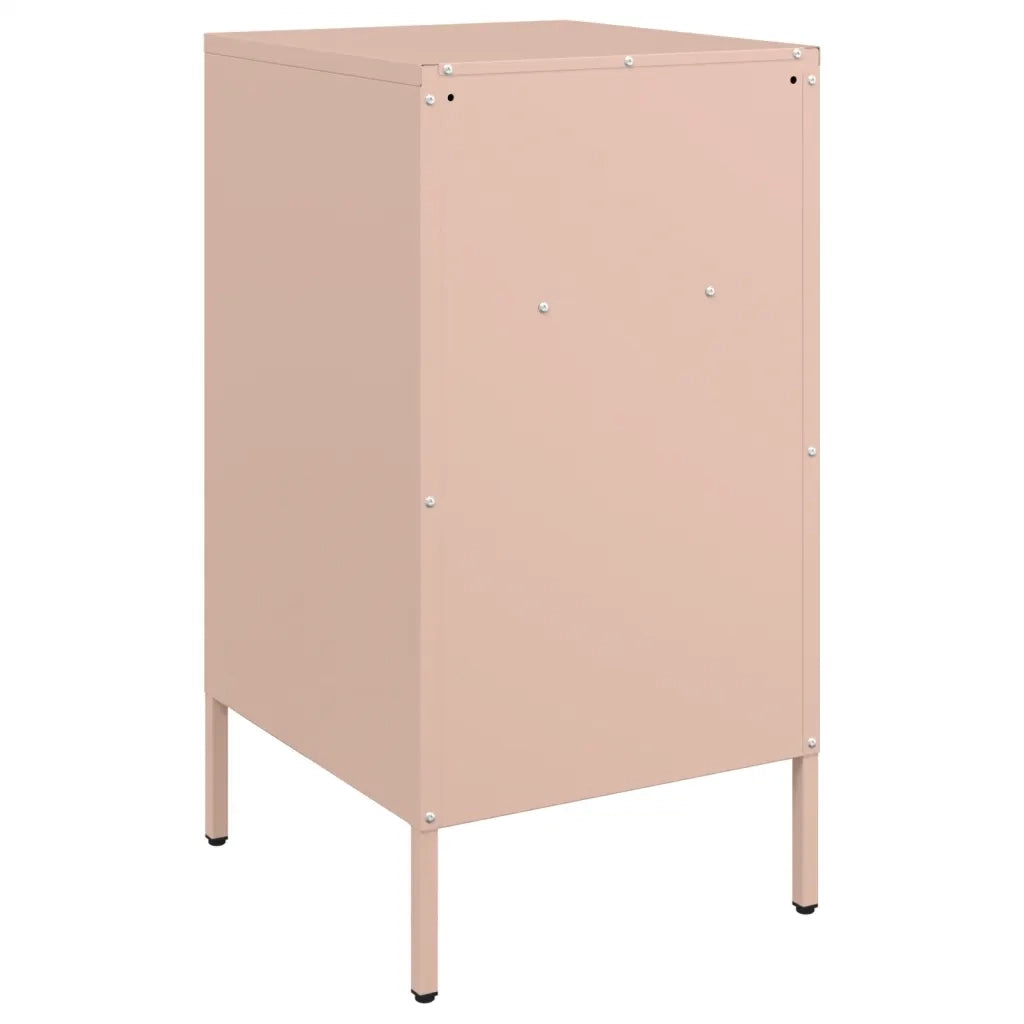 Comodino | Armadio da Notte | Mobiletto da notte Rosa 36x39x68 cm in Acciaio