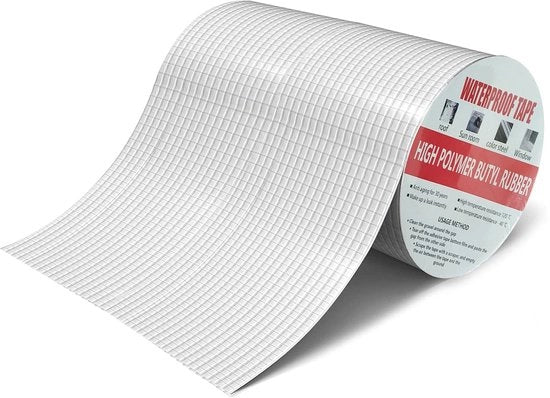 Nastro adesivo acqua resistente 20 cm x 5 m - Nastro butilico in alluminio - Telaio per riparazioni di perdite d'acqua - Crepe superficiale - Danni alle tubazioni