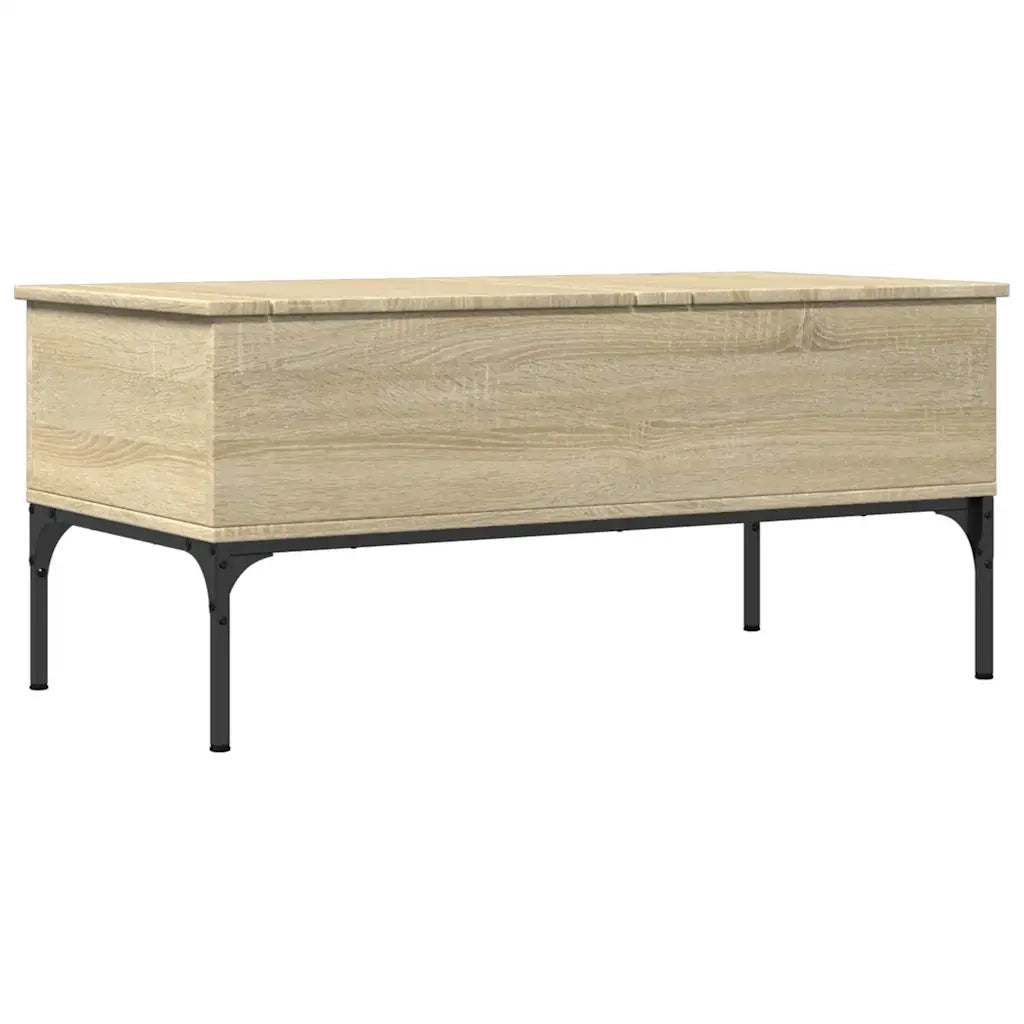 Tavolino-Tavolino da soggiorno-Tavolo Rovere Sonoma 100x50x45 cm Legno Multistrato e Metallo 899926