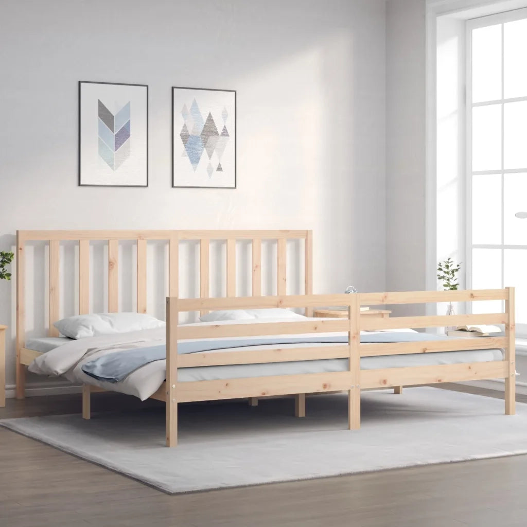 Giroletto senza Materasso-Struttura Letto 200x200 cm in Legno Massello di Pino 455502
