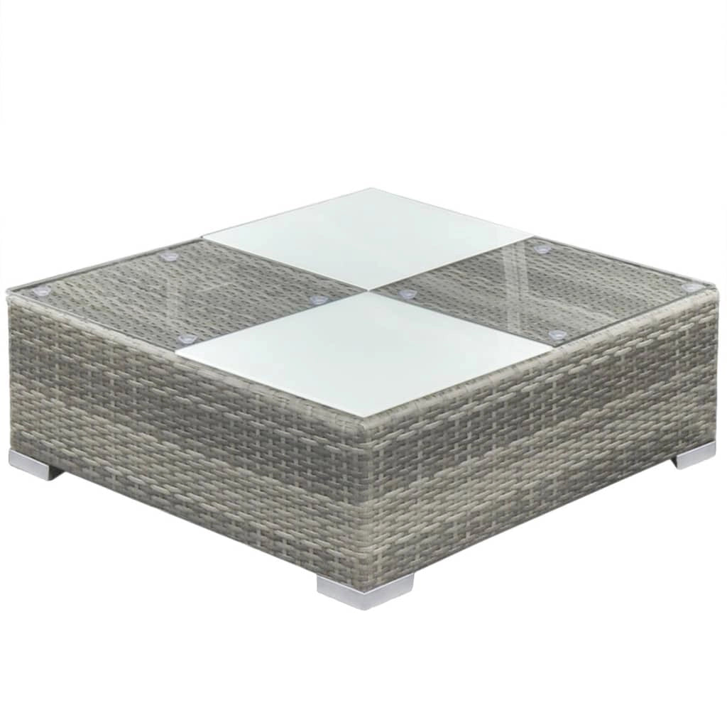 Set di mobili da giardino mobili da esterno 8 pezzi con cuscini resina intrecciata grigia 02_0017674