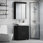 Set di mobili per il bagno TULUM 2 pcs Nero 60 x 34 x 63 cm 3398015