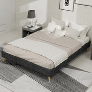 Letto Matrimoniale in Velluto ¨C Xylo ¨C Grigio 140x200