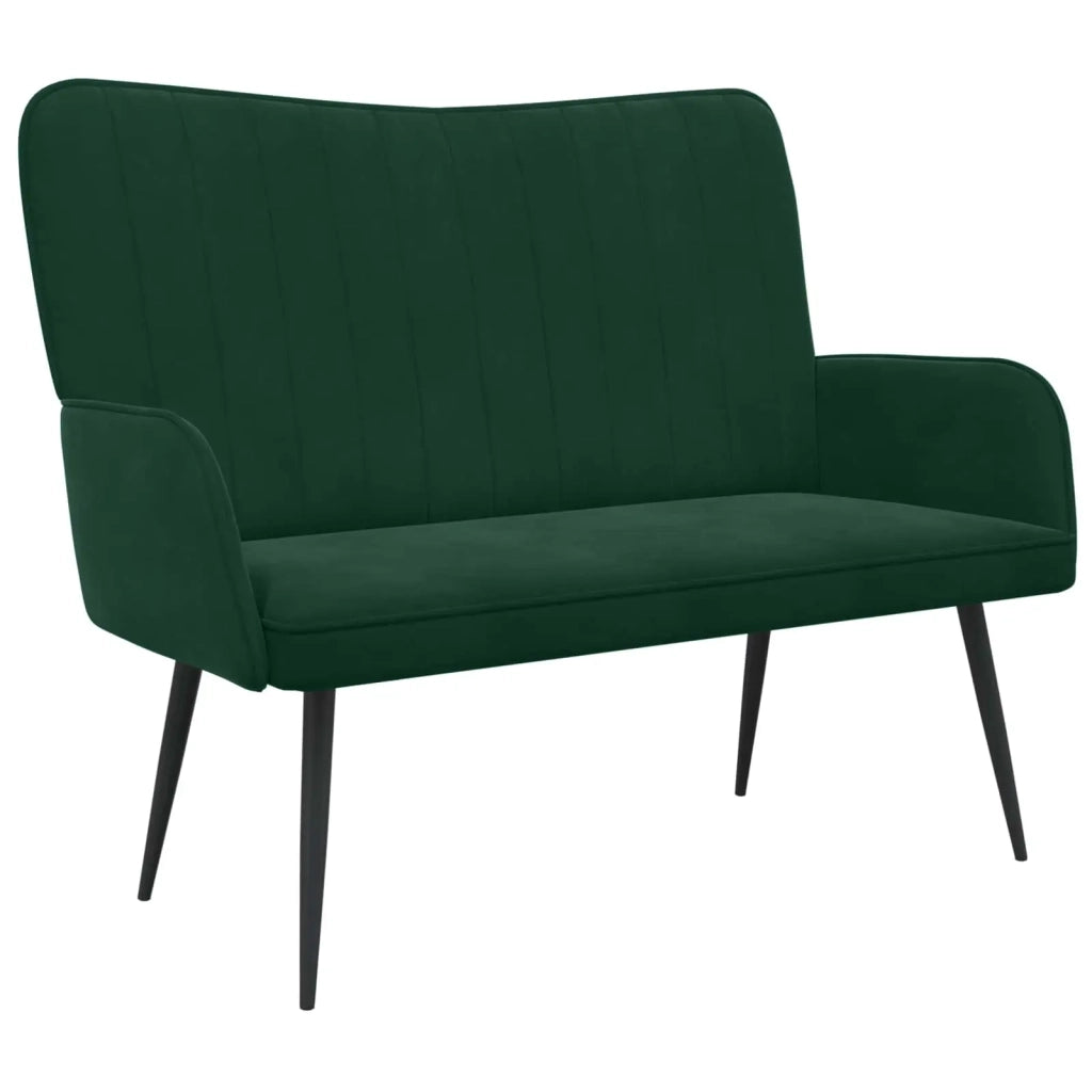 Sofa a Due Posti Verde Scuro 115 x 61 x 87 cm Velluto 42028962