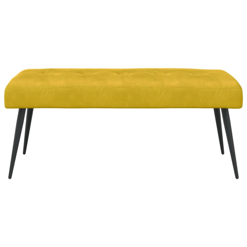 Panchina con bottoni imbottiti Giallo 110 x 40 x 46 cm Velluto 42038536