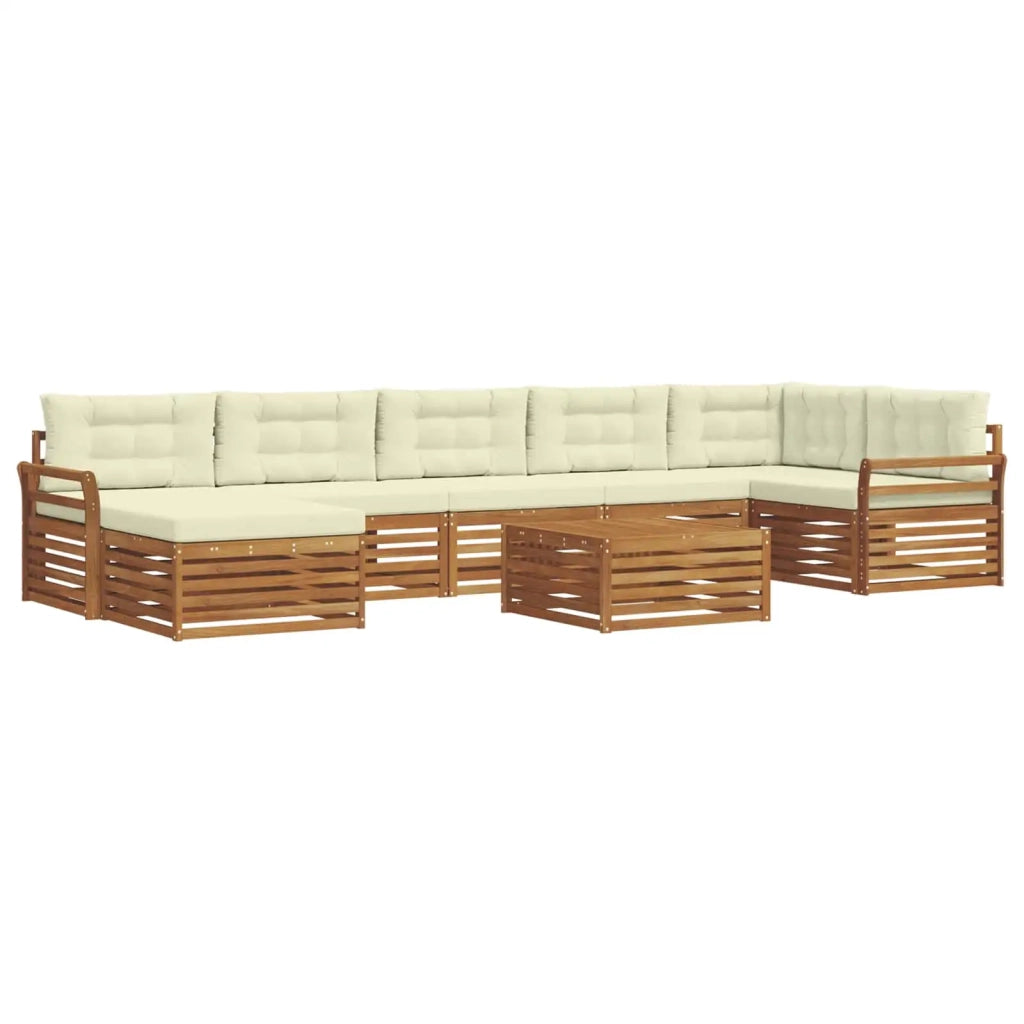 Set di divani da esterno con cuscino 8 pcs Naturale e Crema 3373860
