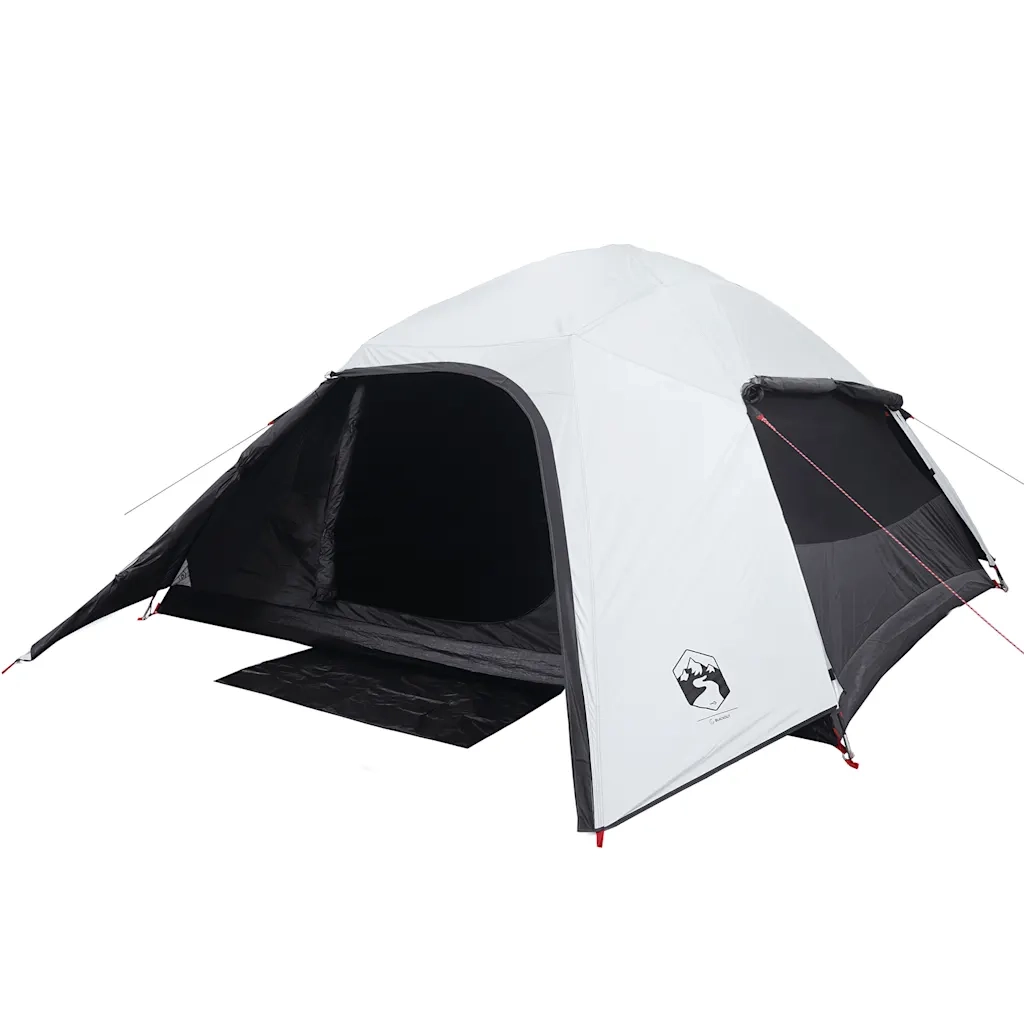 Tenda Familiare a Cupola 6 Persone-Tenda da campeggio Bianca Tessuto Impermeabile 879387