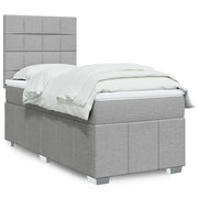 Giroletto a Molle con Materasso Grigio Chiaro 90x190 cm Tessuto