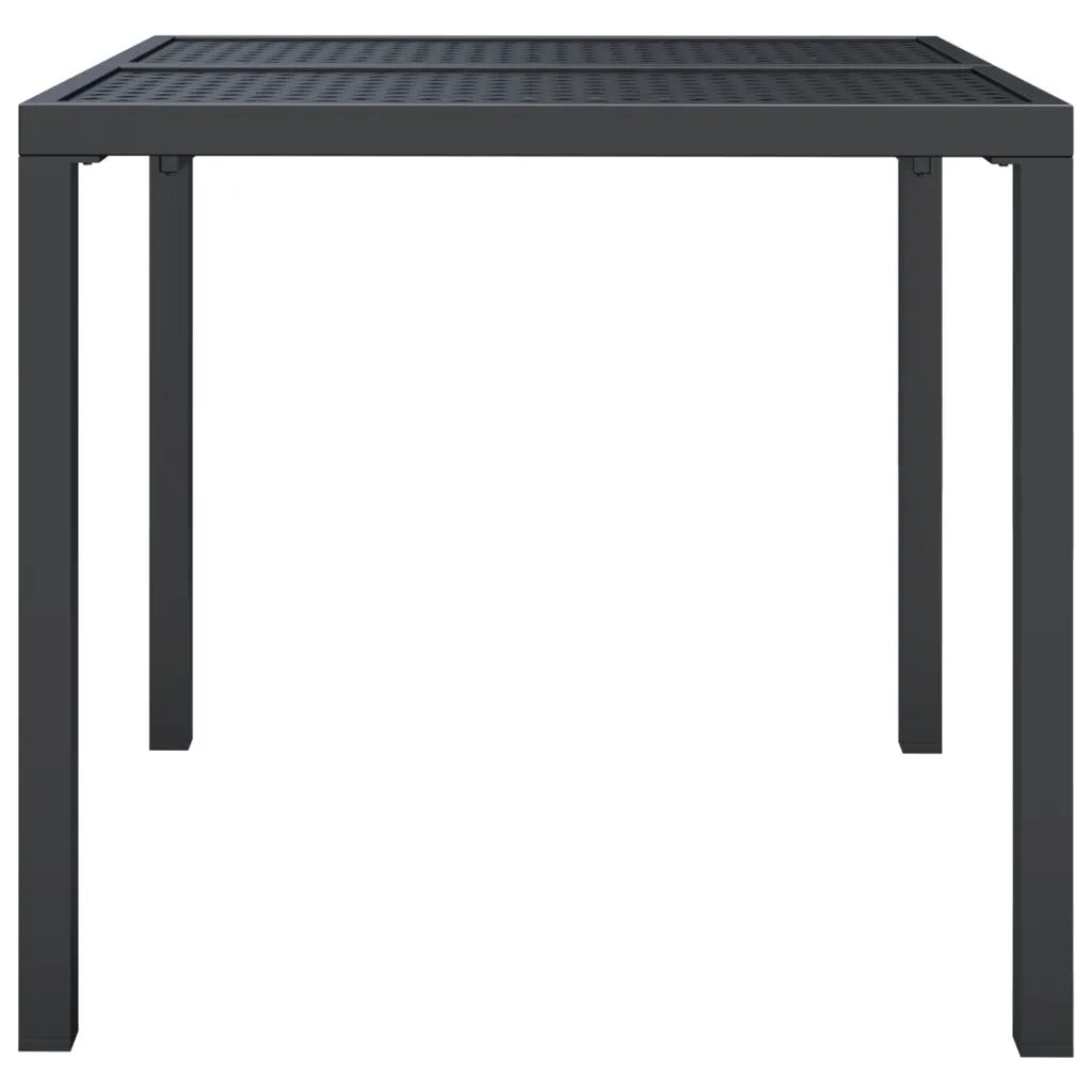 Tavolo da Giardino Antracite 80x80x72 cm Acciaio 362743
