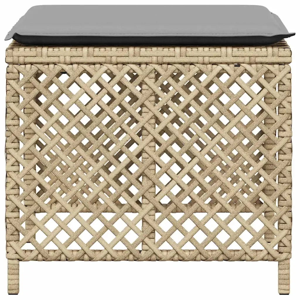 Sgabelli Giardino Cuscini 4 pz Beige Misto 41x41x36cm Polyrattan CFW4388390
