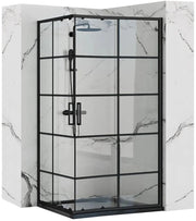 Cabina Doccia Rea Concept Black 80x100 con piatto doccia Savoy