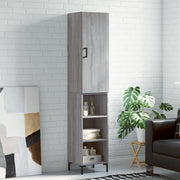 Credenza-Buffet-Armadio da cucina Grigio Sonoma 34,5x34x180 cm in Legno Multistrato 327237