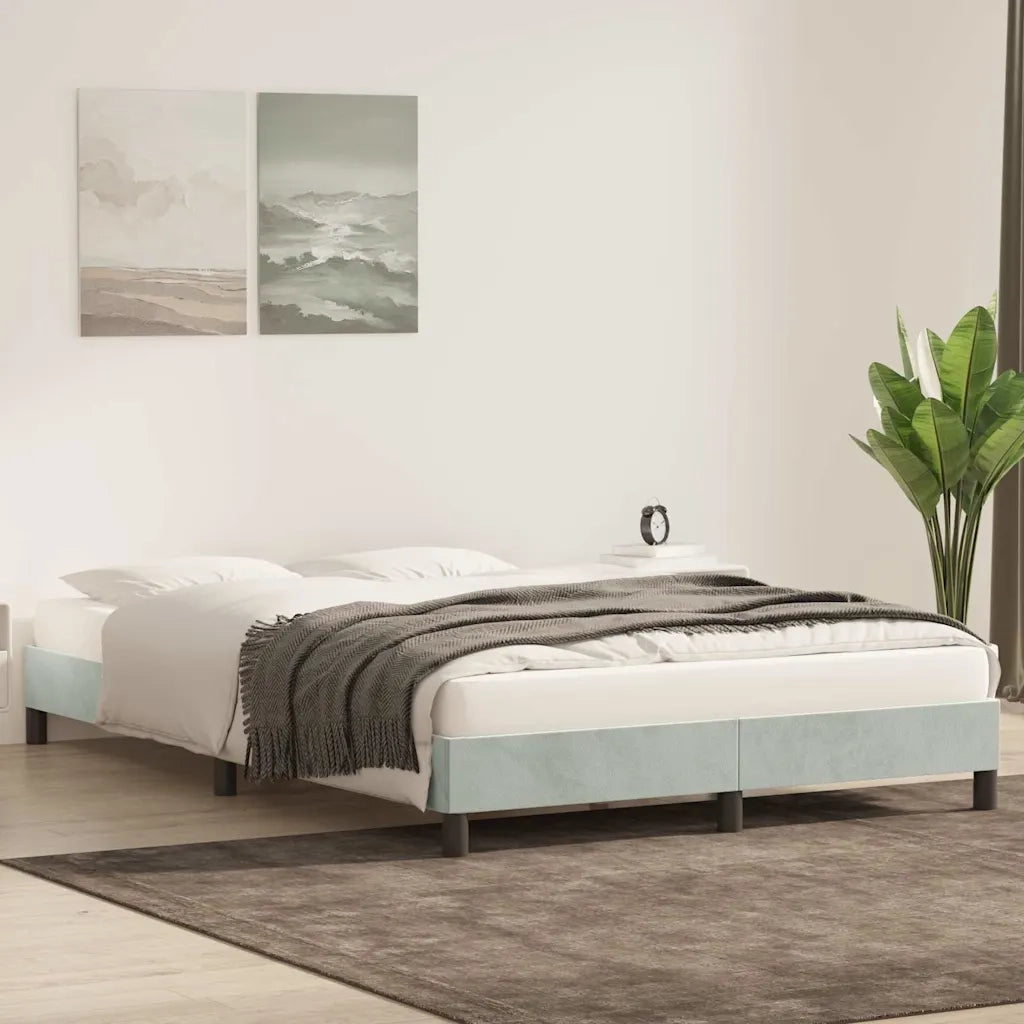 Giroletto senza Materasso Grigio Chiaro 160x220 cm Velluto 4101409