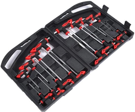 Set di chiavi per auto 16 pezzi - T-Greep set di chiavi - Acciaio cromato-vanadio - Grip comodo - Per riparazioni domestiche - Leggero