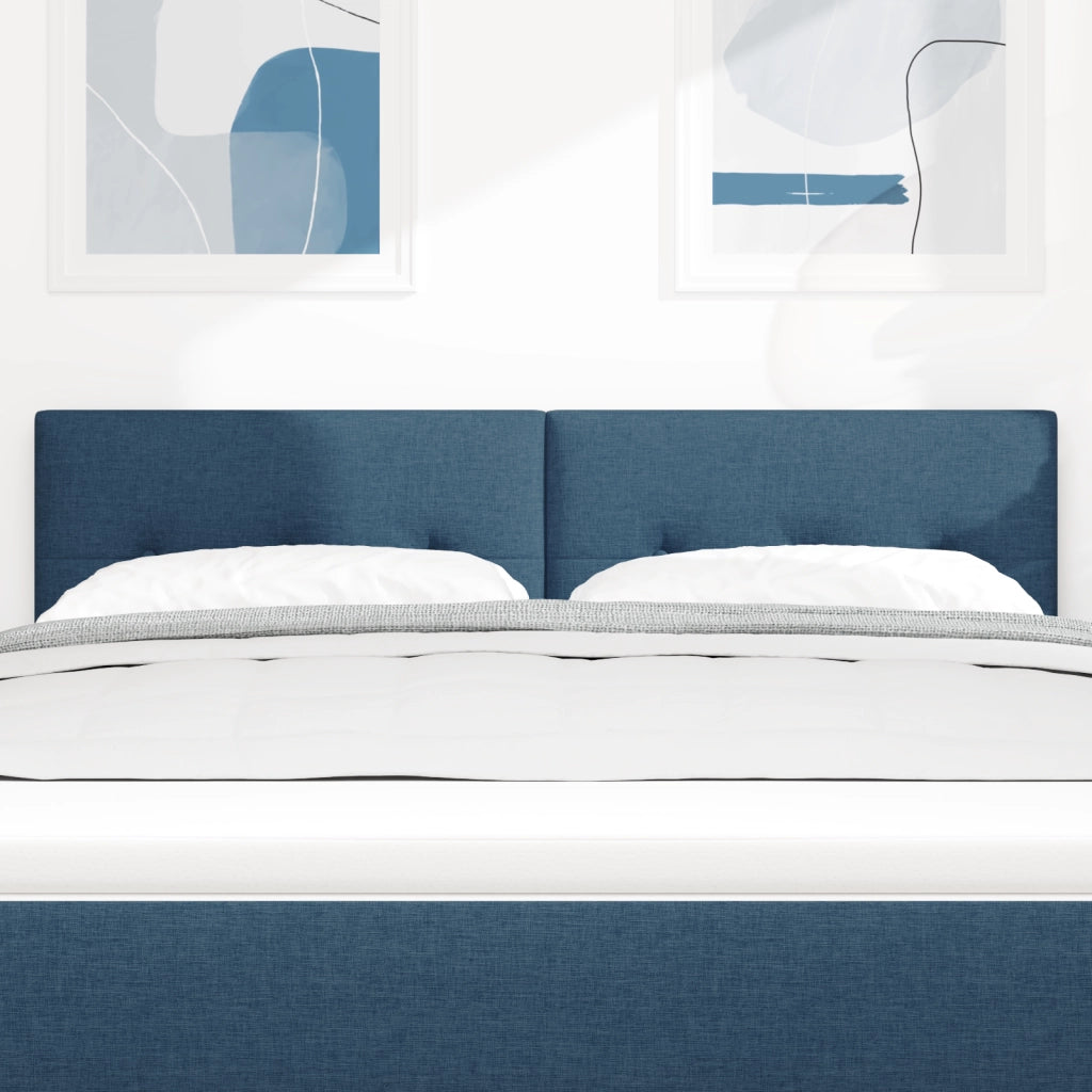 Testata LED  Con Bottoni Blu 80 cm in Tessuto