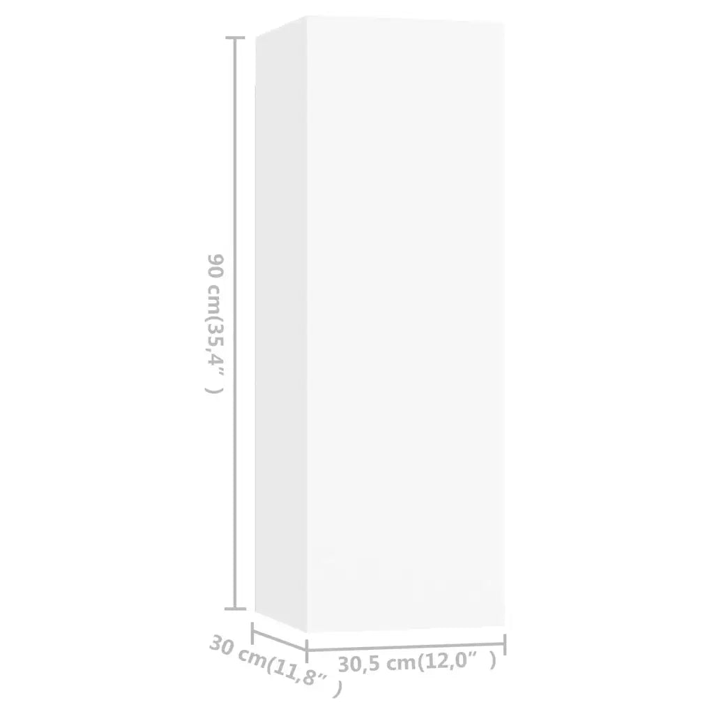 Set Mobili Porta TV 3 pz-Credenza per TV Bianco in Legno Multistrato 628217