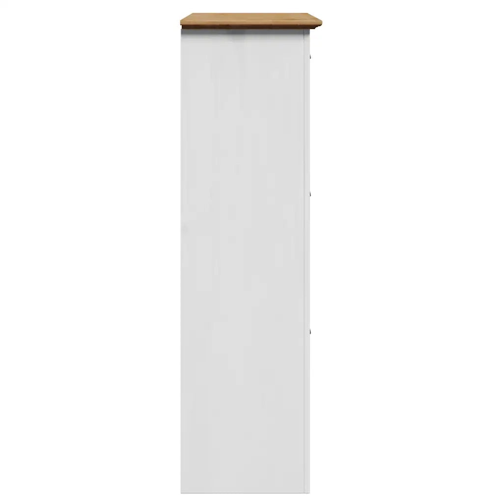 Scarpiera BODO Bianca e Marrone 80x35x118 cm