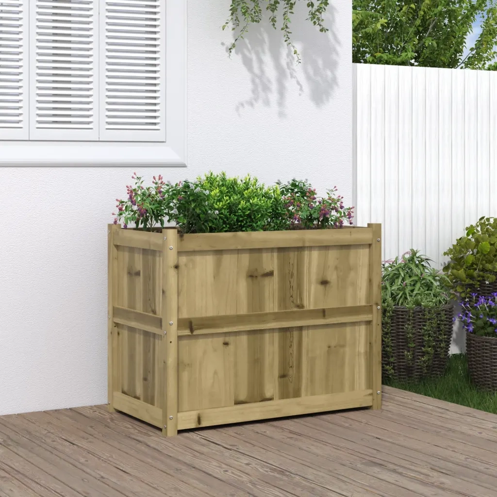 Fioriera da Giardino-Vaso da Esterno 90x50x70 cm in Legno di Pino Impregnato