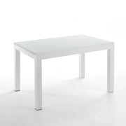 Tavolo allungabile in vetro temprato bianco cm. H.75 x P.83 x L.120